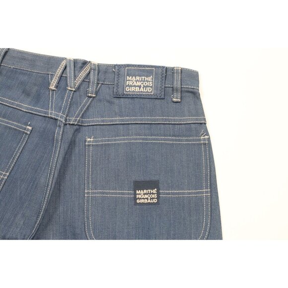 Deadstock Vintage 90s Marithe Francois Girbaud Mens 32 Baggy Denim Shorts Blue - Picture 11 of 11